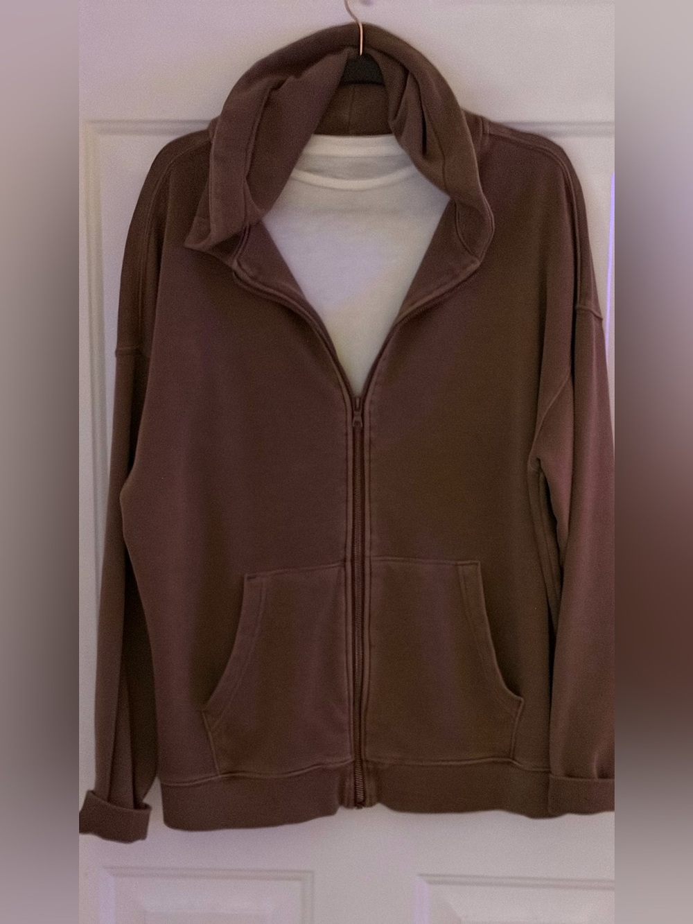 No Boundaries Matching Hoodie Jogger Set in a distressed Brown size Large.
